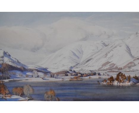 *Local Interest - After William Heaton Cooper RA (1903-1995), a coloured print, 'Grasmere In Midwinter', 25cm x 37cm, &amp; 4