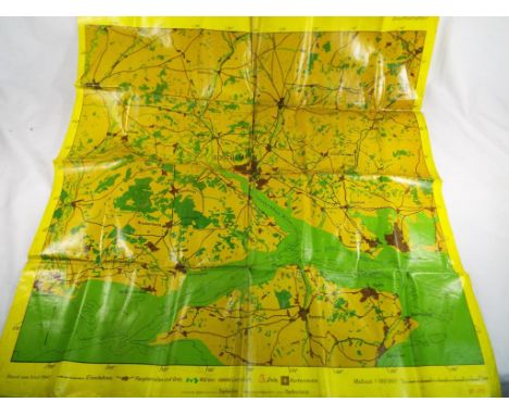 World War Two (WWII) - a waterproof / weatherproof plastic German map, scale 1:100000 km with area of detail to one side Port