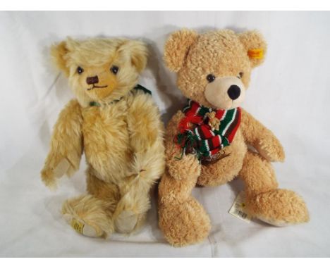 A Steiff bear with button and tag in ear, 40 cm (h) and a Merrythought growler bear 40 cm (h). Estimate £50 - £60