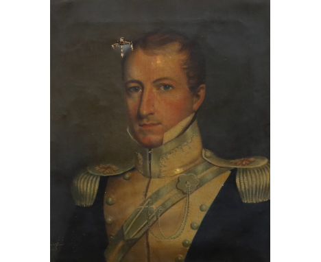 Raja Jivan Ram (Indian, fl.1815-1840) Portrait of Major Bellingham-Smith, 11th Regiment of Light Dragoons (b.1790, d.1866)oil