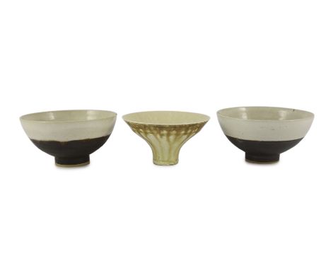 Dame Lucie Rie D.B.E. (1902-1995) and Hans Coper (1920-1981), a pair of stoneware bowls and a third stoneware bowl by Dame Lu