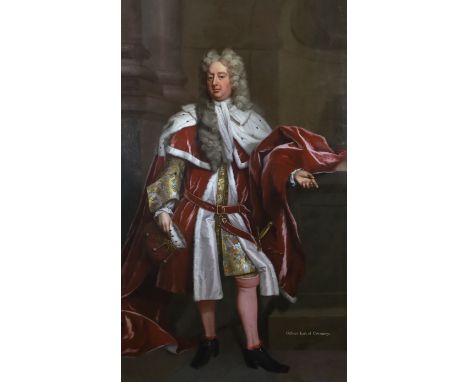 Michael Dahl (Swedish, 1659-1743) Portrait of Gilbert, 4th Earl of Coventry, full length in ermine trimmed ceremonial robes a