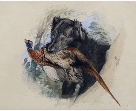 Sir Edwin Henry Landseer R.A. (1802-1873) 'A retriever, with pheasant in his mouth - unfinished'watercolourmonogrammed and da