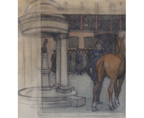Robert Polhill Bevan (British, 1865-1925) Study for The Bayhorse, Tattersall’s, 1921 (Paul Mellon Bequest - Yale Centre for B