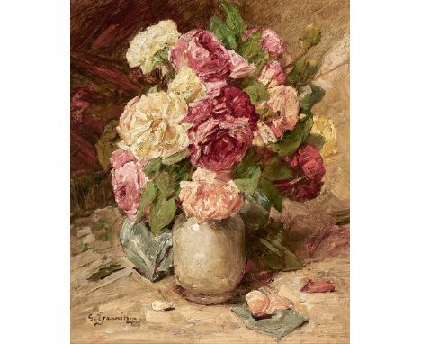 Georges Jeanin. 1841 - Paris - 1925. Einer der bekanntesten französischen Blumen- und Früchtemaler. Stellte ab 1860 im Salon 