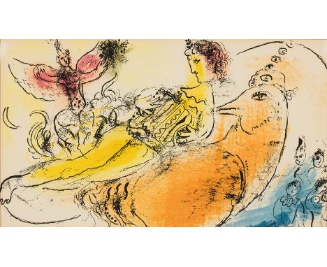Marc Chagall. 1887 Witebsk - 1985 St. Paul de Vence. L'Accordéoniste. Farblitho 1957. Aus Derrière Le Miroir. Maeght Editeur 