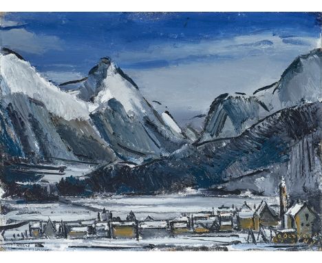 Albert Servaes. 1883 Gent - 1966 Luzern.  Studierte in Gent. Gilt als Begründer des belgischen Expressionismus. Winterlandsch