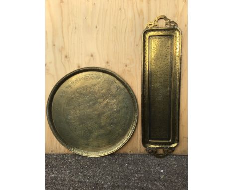 Brass Tray - 90cm x 24cm and Charger 60cm Diameter 