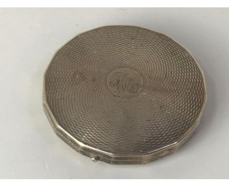 Yardley London Silver Compact with Engine Turned Design 