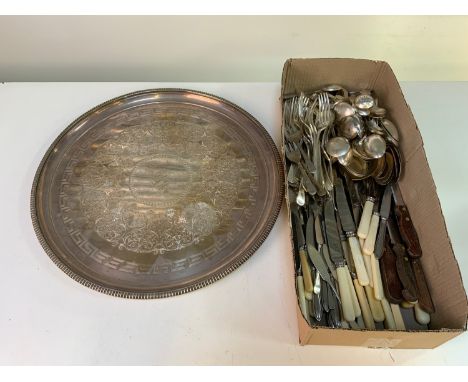 Silver Plated Tray and Cutlery 