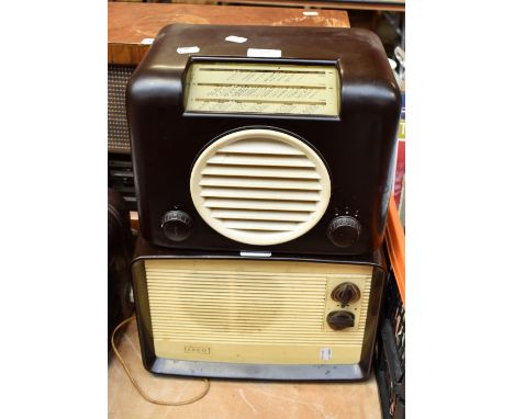 A vintage brown Bush bakelite radio and similar Ekco example (2).&nbsp;