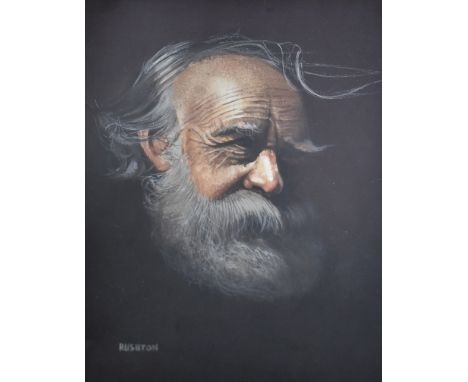 LARRY RUSHTON (1919-1994); watercolour, portrait of a bearded elderly gentleman, signed lower left, 21.5 x 15cm, framed and g