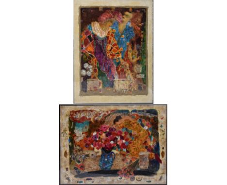 ROY FAIRCHILD-WOODARD; two limited edition coloured prints, 'Writing on Walls' and another similar both featuring female figu
