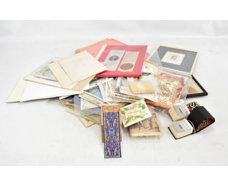 A group of woven silks including Cash hanging calendar for 1969, a Cash Kingsfield factory woven silk,&nbsp;bookmarks includi