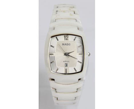 RADO; a white ceramic 'Sapphire' wristwatch with date aperture, the case numbered 6816G, no box or papers.