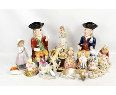 A mixed group of ceramic figures to include a Royal Worcester 'A Woodland Land Dance' figurine modelled by F.G Doughty, signe