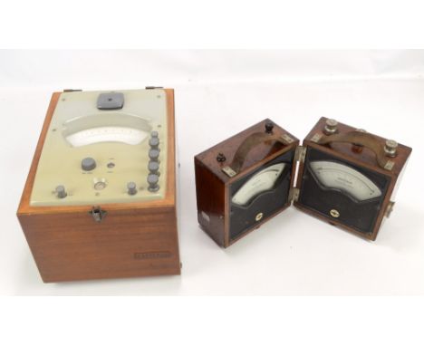 GENERAL ELECTRIC COMPANY; a dual portable boxed meter up to 300 volts and 5 amperes, and an Elliott laboratory reflecting gal