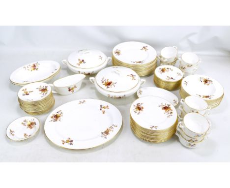 ROYAL WORCESTER; a part dinner service transfer decorated with fruit and flowers.