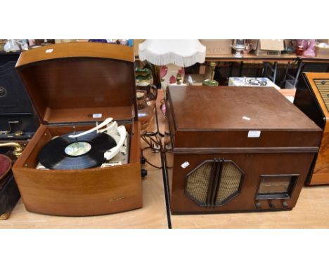 PYE; a black box record player and another vintage example (2).
