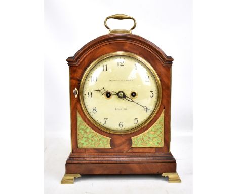 ORPWOOD &amp; ABLETT OF IPSWICH; an early 19th century mahogany cased bracket clock, the signed circular dial set with Arabic