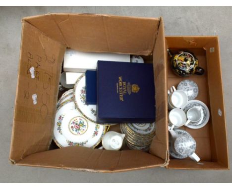 COALPORT; a 'Ming Rose' pattern part dinner/tea service, also a Rosenthal part coffee set, a boxed Royal Worcester Lord Nelso