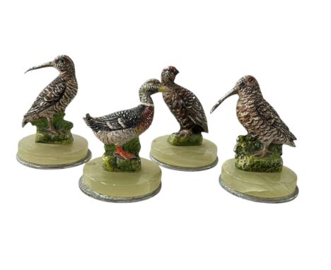 Set of four 'game birds' menu holders.