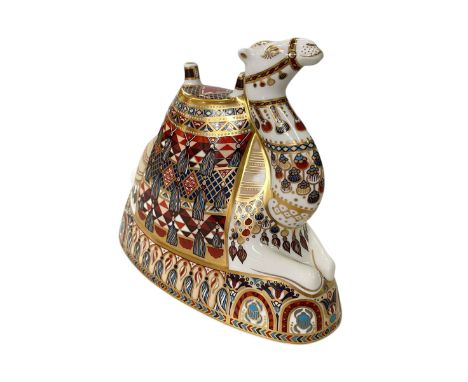 Royal Crown Derby large camel paperweight, 17cm.