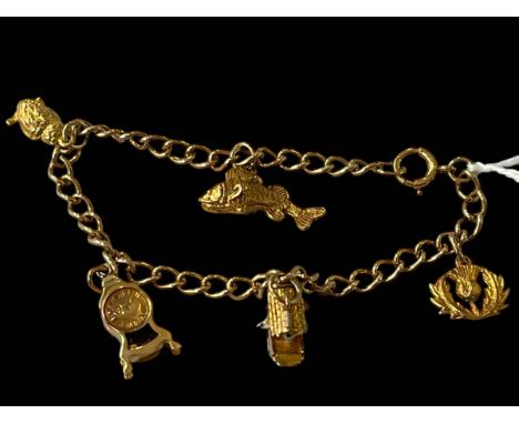 9ct gold charm bracelet.