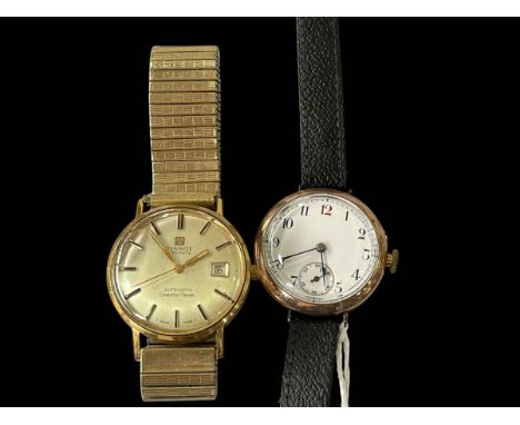 1920's 9ct gold watch and Tissot Visodate watch (2).