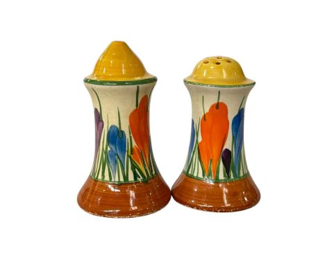 Clarice Cliffe crocus salt and pepper.