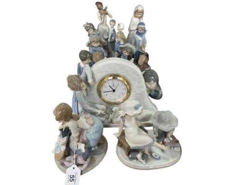 Collection of Lladro, Nao and other figures.