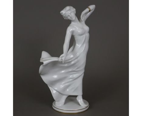"Tänzerin" - Goebel, Entwurf: Gerhard Bochmann (1983), Modellnummer 13 180 30, Porzellan, glasiert, Armreif und Sockel goldst