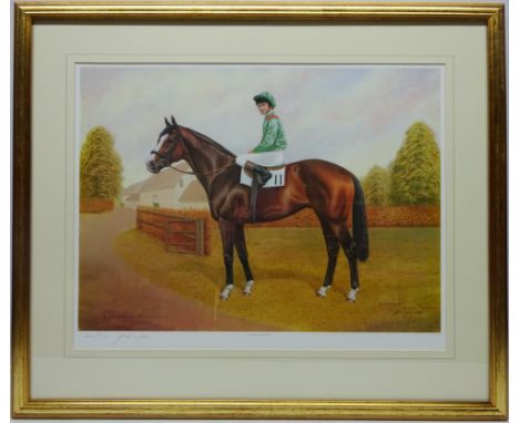 A Tribute to Shergar, limited edition colour print 246/750 after J E Bingham 37cm x 48cm Condition Report Click here for furt