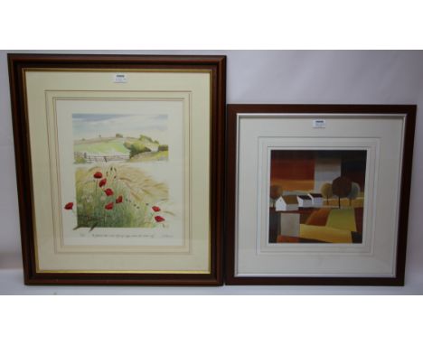 'The Yorkshire Wolds', limited edition colour print 231/750 after Geoffrey Cowton signed and numbered in pencil 46cm x 38cm a