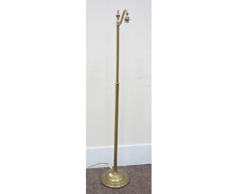 Antique style brass standard lamp, (This item is PAT tested - 5 day warranty from date of sale)  Condition Report Click here 