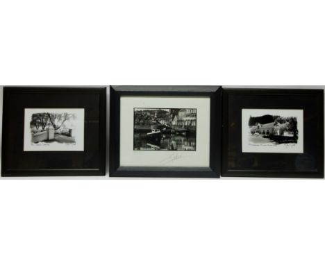 'Boschendal Manor House' and 'Taphuis Gate', limited edition mono prints and another similar signed John Guest 14cm x 19cm (3
