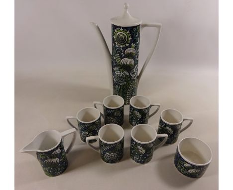 Portmeirion coffee service 'Magic Garden' six place settings  Condition Report Click here for further images, condition, auct