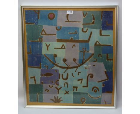 Boat in Water, abstract colour print after Paul Klee 67cm x 61cm Condition Report Click here for further images, condition, a