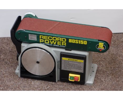 Record Power BDS150 belt and disc sander 230V (safety parts could be missing from this lot - please seek professional advise 