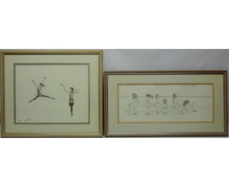 Ballet Dancers, ltd.ed etching 34/200 after Julian Williams 32cm x 40cm and one other Ballet Dancer print 21cm x 53cm Conditi