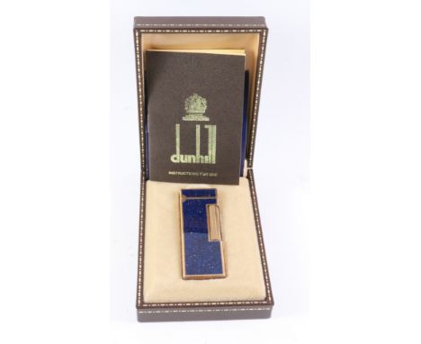 Dunhill lighter blue lapis enamel no 222695 unused boxed with instructions and flints Condition Report Click here for further