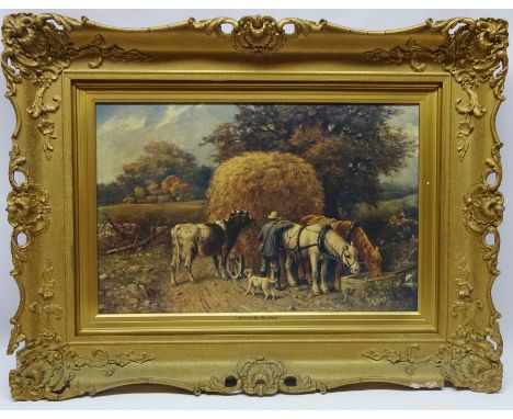 'A rest by the Way', print on canvas after George Riecke (1848-1940) 32cm x 50cm Condition Report Click here for further imag