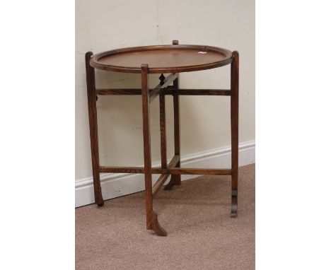 'Revertable' oak card table & a woolwork firescreen, W68cm, H89cm (2) Condition Report Click here for further images, conditi