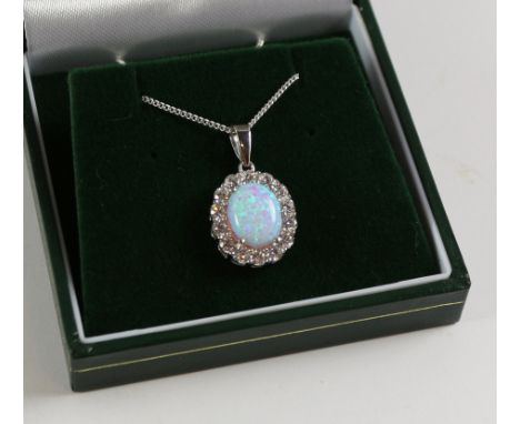 Opal dress pendant stamped 925 Condition Report Click here for further images, condition, auction times & delivery costs