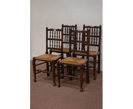 Set of four 20th century bobbin back elm dining chairs (4) Condition Report Click here for further images, condition, auction