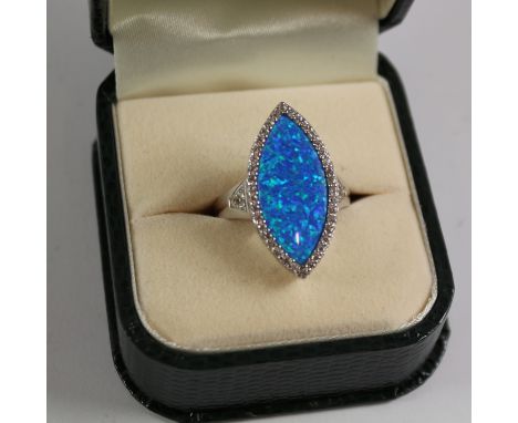 Large opal dress ring stamped 925 Condition Report Click here for further images, condition, auction times & delivery costs