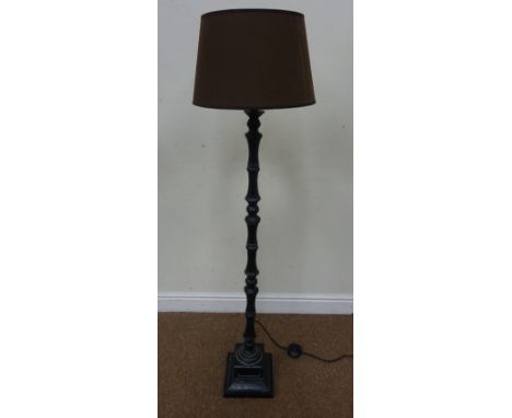 Metal effect standard lamp (This item is PAT tested - 5 day warranty from date of sale)  Condition Report Click here for furt