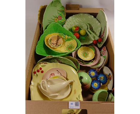 Quantity of Carlton Ware, Crown Devon, Royal Winton and other similar decorative items in one box  Condition Report Click her