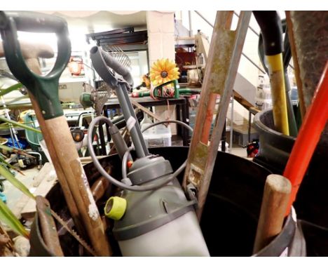 Bin of garden and other tools (bin not included). Not available for in-house P&amp;P 