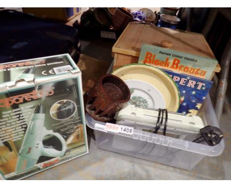 Homewares and collectables including vintage railway magazines. All electrical items in this lot have been PAT tested for saf